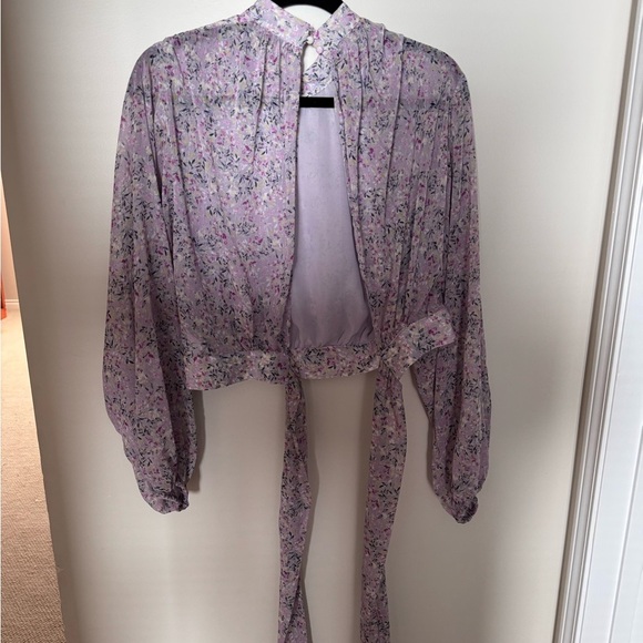 Dynamite Floral Mock Neck Blouse - Picture 8 of 8